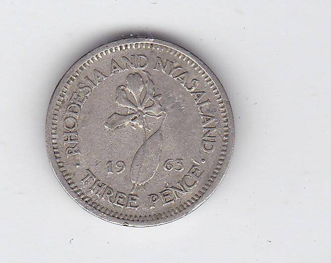 RHODESIA AND NYASALAND 3 PENCE 1963