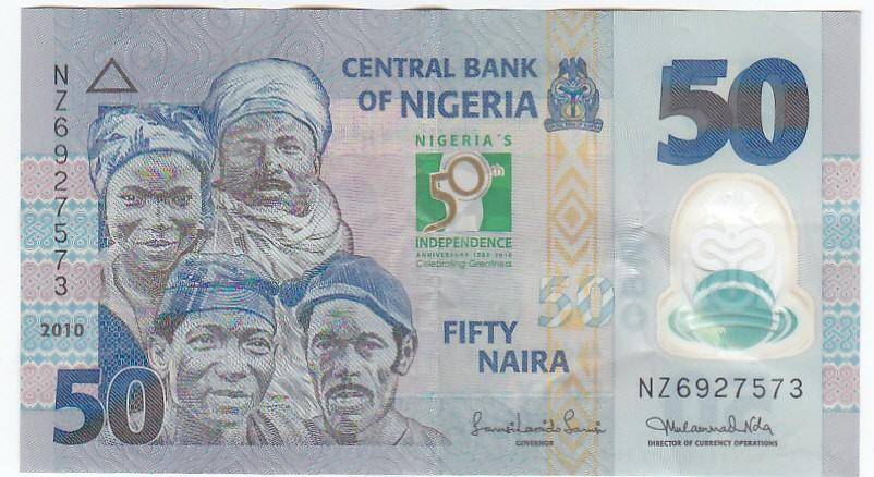NIGERIA 50 NAIRA 2010 POLYMER(PLASTIC NOTE)