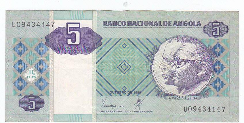 ANGOLA 5 KWANZAS 1999