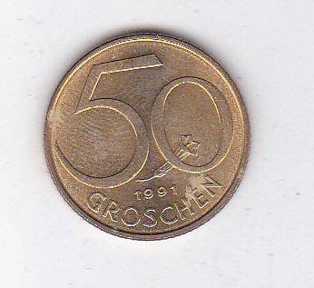 AUSTRIA 50 GROSCHEN 1991 EF