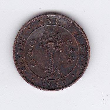 CEYLON 1 CENT 1940