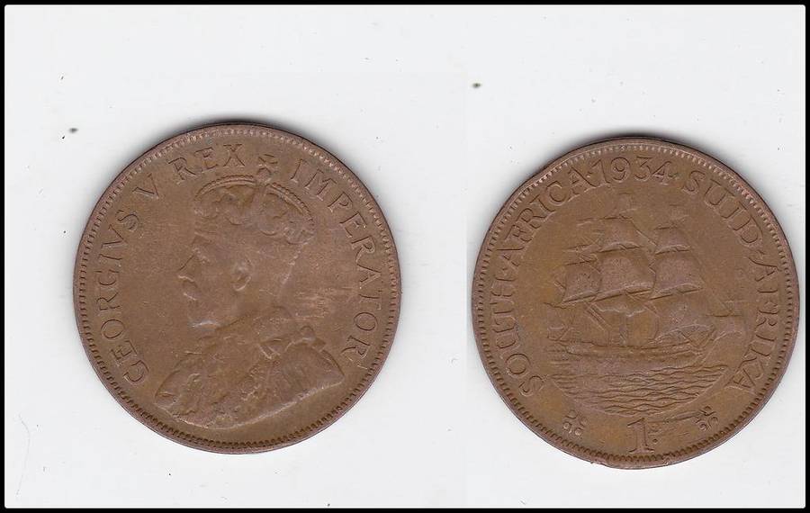 SOUTH AFRICA 1 PENNY 1934