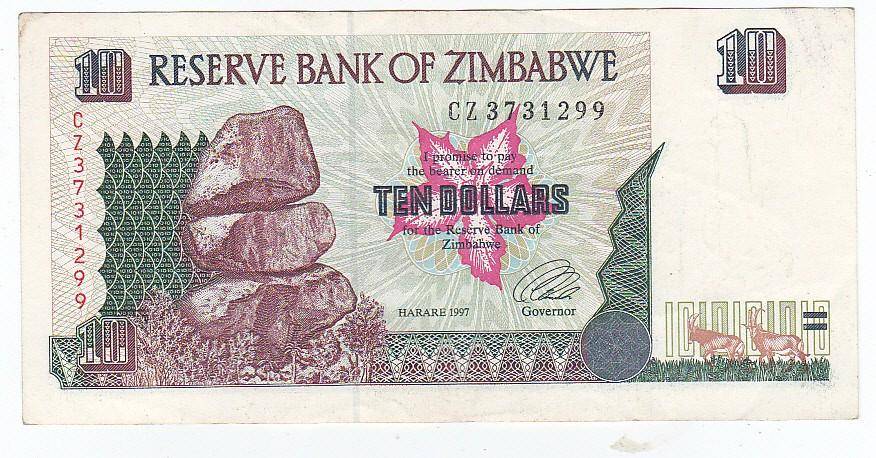ZIMBABWE 10 DOLLARS HARARE 1997 CZ3731299