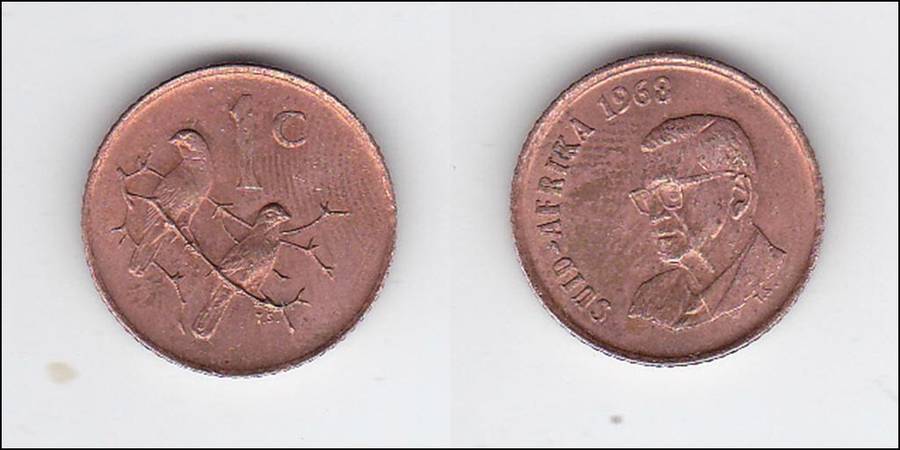 SOUTH AFRICA 1 CENT 1968 HIGH GRADE