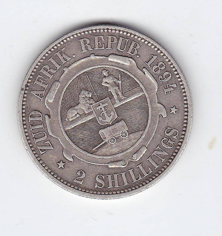 ZAR 2 SHILLINGS 1894 - F = R575 VF = R4500