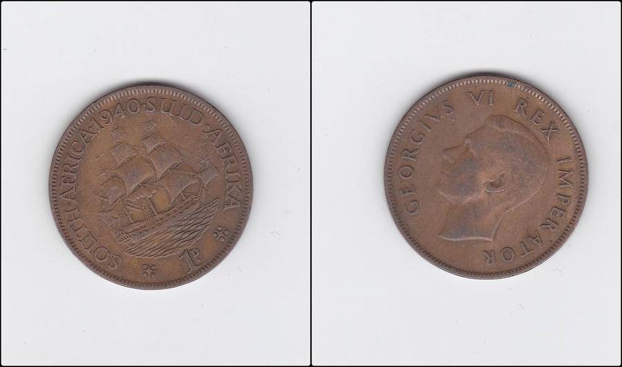 SOUTH AFRICA 1 PENNY 1940