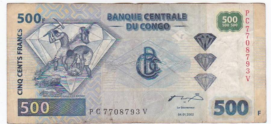 CONGO 500 FRANCS 04.01.2002