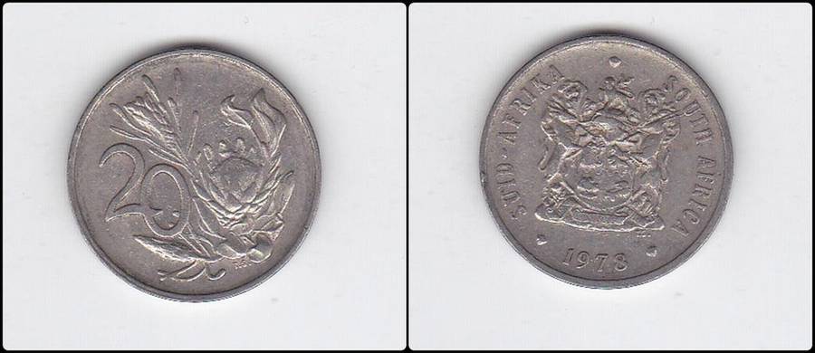 SOUTH AFRICA 20 CENTS 1978