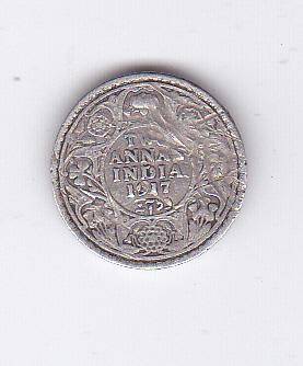 INDIA 2 ANNAS 1917 SILVER