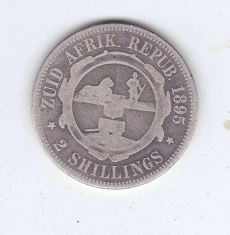 ZAR KRUGER 2 SHILLINGS 1895