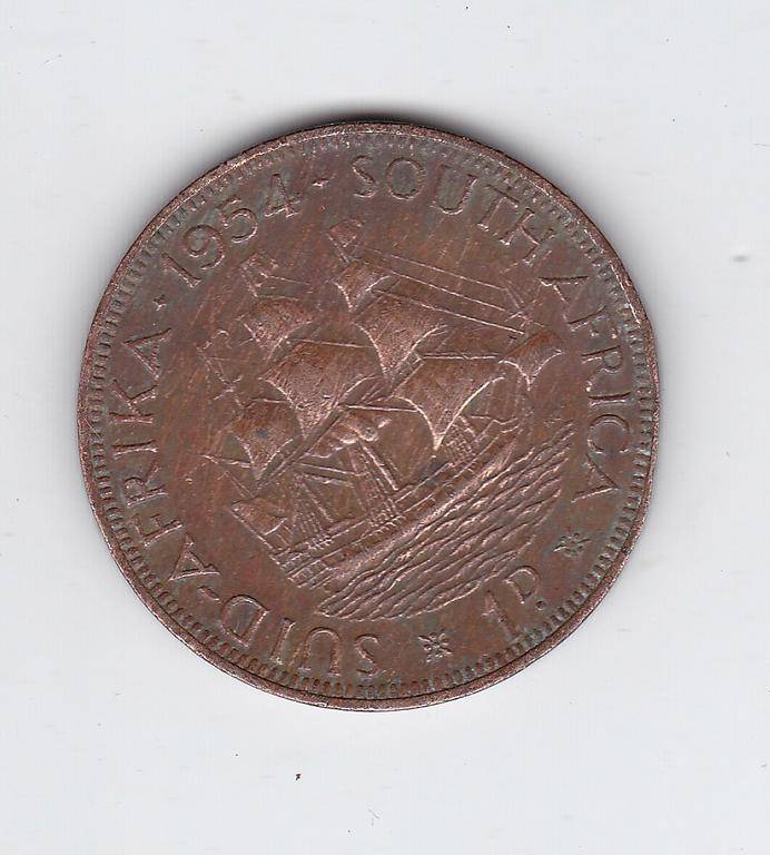 SOUTH AFRICA 1 PENNY 1954