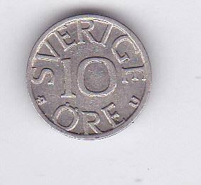 SWEDEN 10 ORE 1977 HIGH GRADE