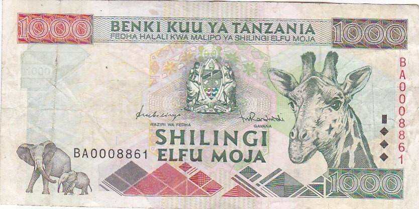 TANZANIA 1000 SHILLINGS OLD SERIES