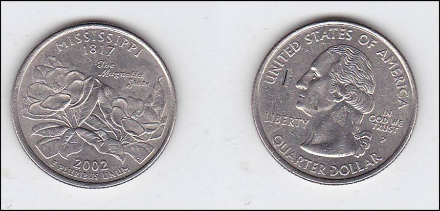 USA QUARTER MISSISSIPPI 2002 HIGH GRADE