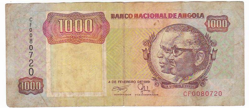 ANGOLA 1000 KWANZA 1991