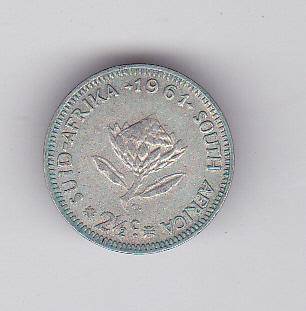 SOUTH AFRICA 2 AND A HALF CENTS 1961