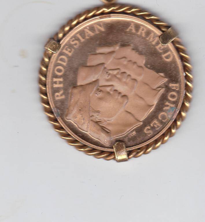 RHODESIAN ARMED FORCES TERRORIST WARFARE 1972 MEDALLION BRONZE / 42 MM DIAMETER