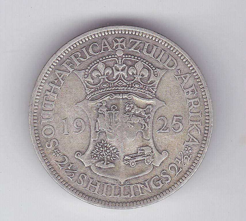 SOUTH AFRICA 2 1/2 SHILLINGS 1925 - F = R1000 VF = R4000