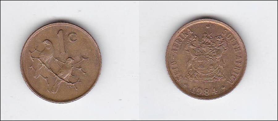 SOUTH AFRICA 1 CENT 1984 HIGH GRADE