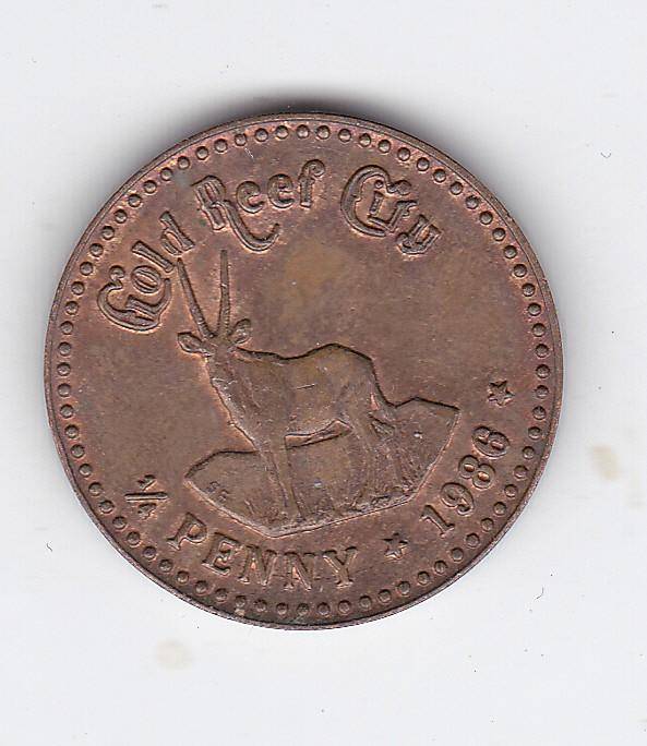 GOLD REEF CITY 1/4 PENNY 1986 TOKEN