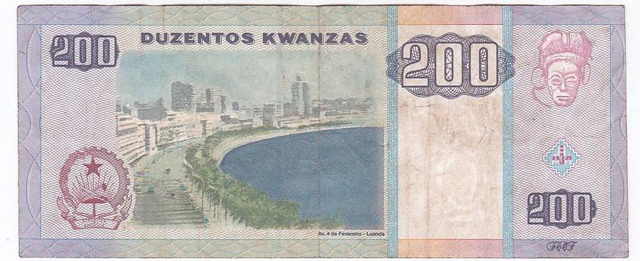 ANGOLA 200 KWANZAS 2011 FACE VALUE R20