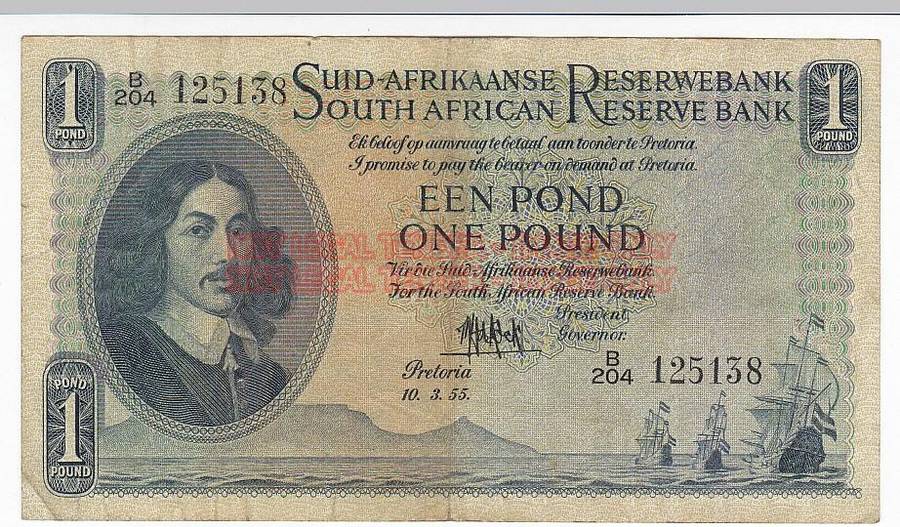 SOUTH AFRICA 1 POUND M.H. DE KOCK 14.12.51 B122 281219