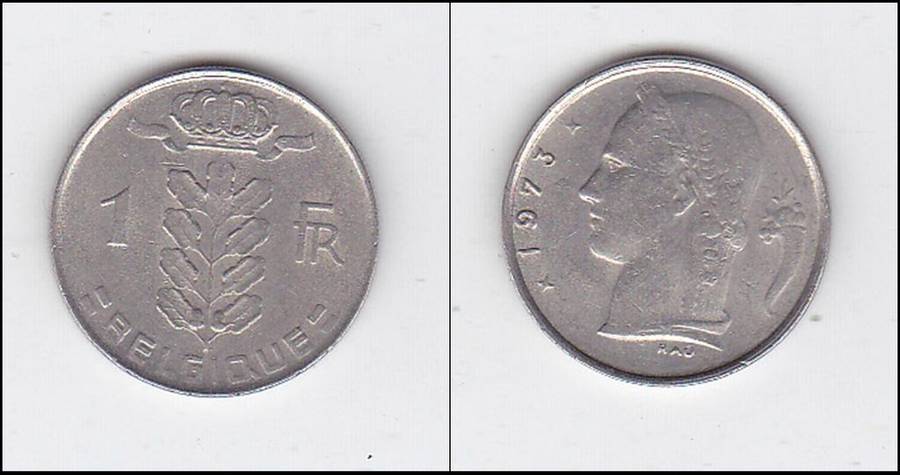 BELGIUM 1 FRANCS 1973 HIGH GRADE