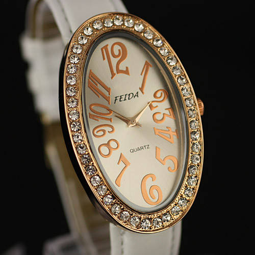 NEW ELEGANT LADIES LEATHER  FASHION DRESS DINNER WATCH 4STYLE TIME *R1 No Res Fast Ship*