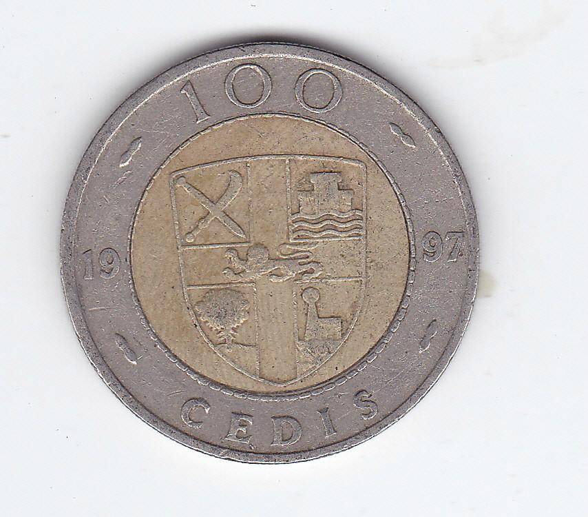GHANA 100 CEDIS 1997  BI-METAL