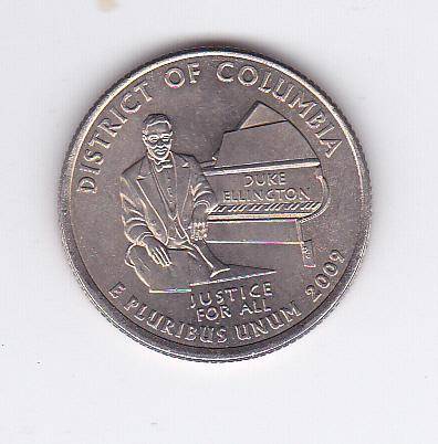 USA QUARTER DOLLAR DISTRICT OF COLUMBIA  2009 HIGH GRADE