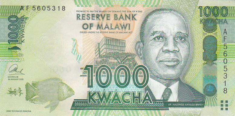 MALAWI 1000 KWACHA 2013 HIGH GRADE FACE VALUE R30-38