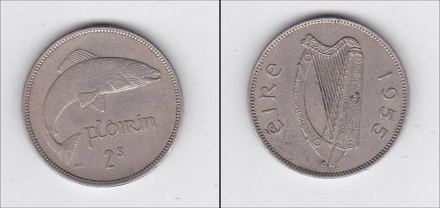 IRELAND 2 SHILLINGS 1955