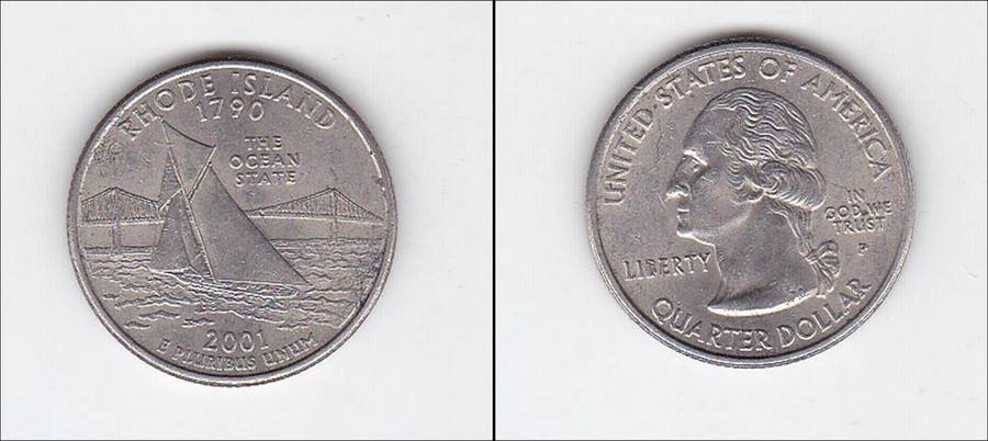 USA QUARTER RHODE ISLAND 2001