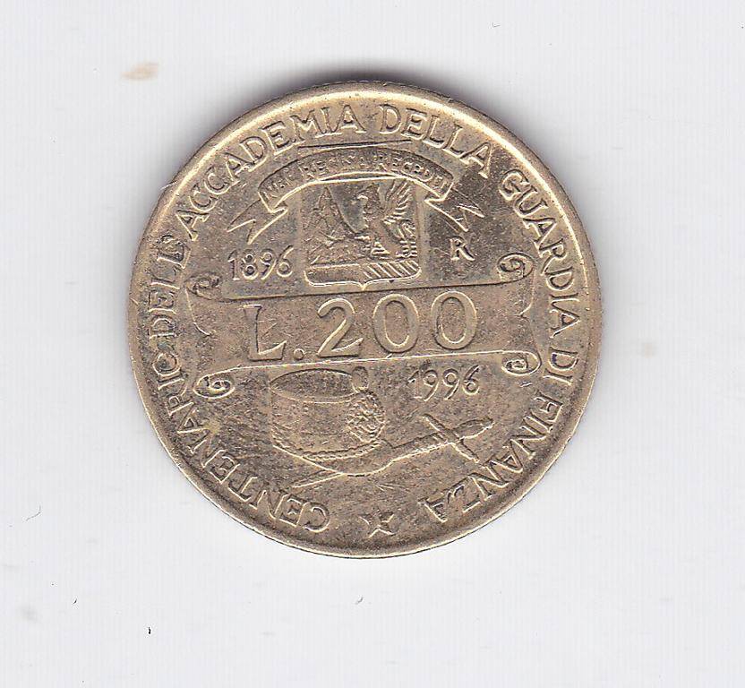 ITALY 200 LIRE 1996