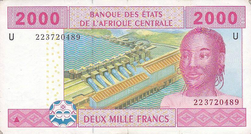 CENTRAL AFRICA 2000 FRANCS 2002 U CAMEROON FACE VALUE R42