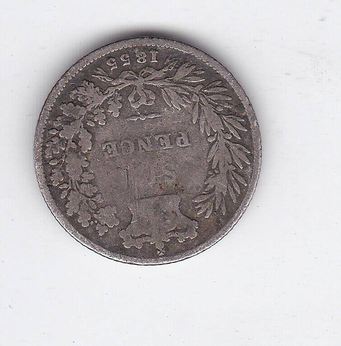 GREAT BRITAIN SIXPENCE 1855 SILVER