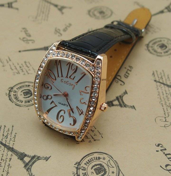 Free Shipping Lady's Crystal  black  Leather Band Wrist Watch,Nice Quality,Top Fashion , AOY51044