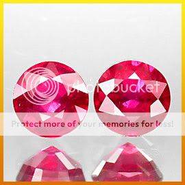 SUPERIOR** 2.76Ct.**(2pcs)** MATCHED PAIR 6.0MM.TOP BLOOD RED RUBY PAIR - 100% Natural!