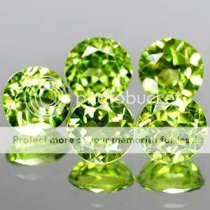 AAA**5.00Cts.** 5 Pcs** Glowing Natural Green Peridot LOT! - 100% Natural and Calibrated.
