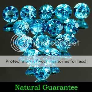 ***AAA**2.31 Ct.**(15 Pcs)**Twinkling Round Diamond Cut Natural Swiss Blue Topaz Gemstone LOT