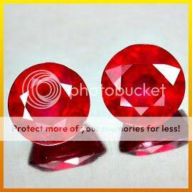 ***2.90Cts**(2pcs)** PAIR 6.42MM.TOP BLOOD RED RUBY LOT - SEE ALL MY ITEMS