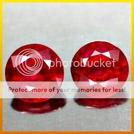 ***1.30Cts**(2pcs)** PAIR 5.25MM.TOP BLOOD RED RUBY PAIR - SEE ALL MY ITEMS