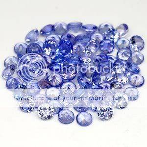 100 PIECES. 5.11Cts***2.20mm Violet Blue Tanzanite Rounds LOT! - 100% Natural tanzanites!