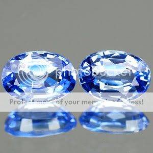 AAA 1.27CTs.*(2pcs) DAZZLING!  Matched Pair Oval Violet Blue Tanzanites - Exact Photos!