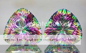 STUNNING PAIR! 8.68ct.**(2pcs) Rich Concave Rainbow Mystic Topaz - 100% Money Back Guarantee!