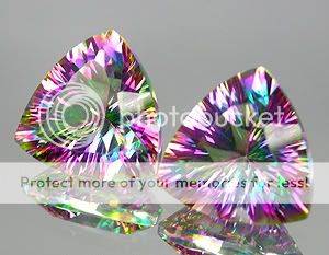 STUNNING PAIR! 8.73ct.**(2pcs) Rich Concave Rainbow Mystic Topaz - Natural Earthmined Gemstones!