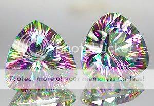 AWESOME PAIR! 8.67ct.**(2pcs) Rich Concave Rainbow Mystic Topaz - 100% Money Back Guarantee!