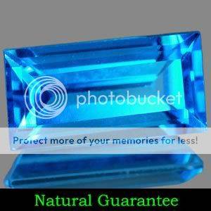 Flawless! 3.36Ct. Baguette Cut Natural Swiss Blue Topaz Gemstone - 100% Natural Earth Mined!