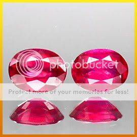 AAA **3.35Cts**(2Pcs)**Top Burma Colour 7.9x6mm Mozambique Ruby Oval PAIR!