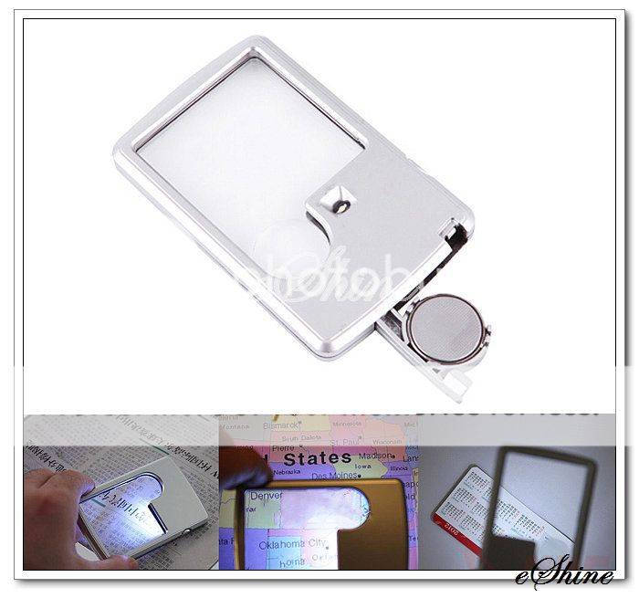 LED Lighted Magnifying Glass Magnifier Reading 3x 6X Pocket Size